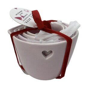 Rae Dunn Valentine's Day Pink Cutout Heart Ceramic Measuring Cups
